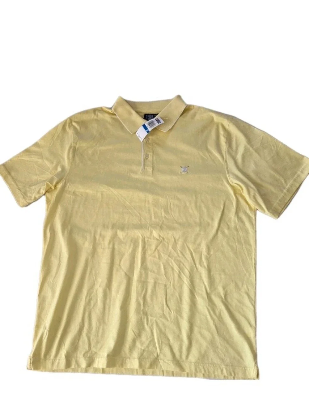 New Chaps Short Sleeve Polo Shirt Mens Size XL Yellow 100% Cotton Golf Preppy